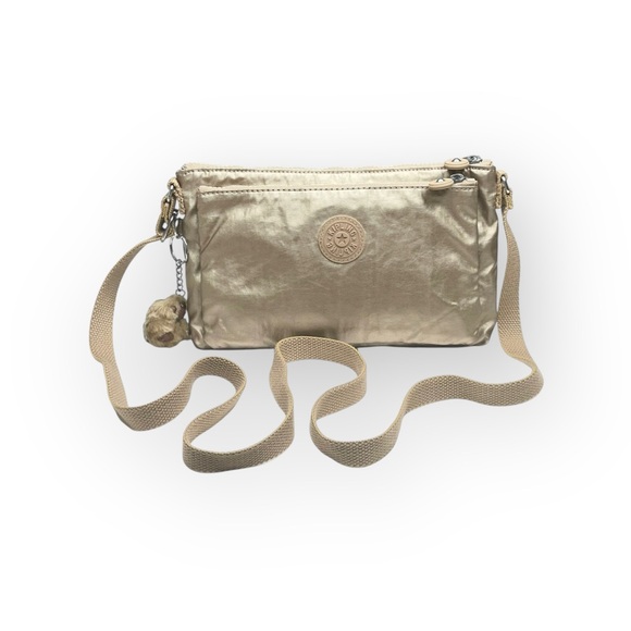 Kipling ✪ Eve Lightweight Crossbody Handbag Bag ✪ Monkey Keychain ✪ Metal Gold - Picture 2 of 16